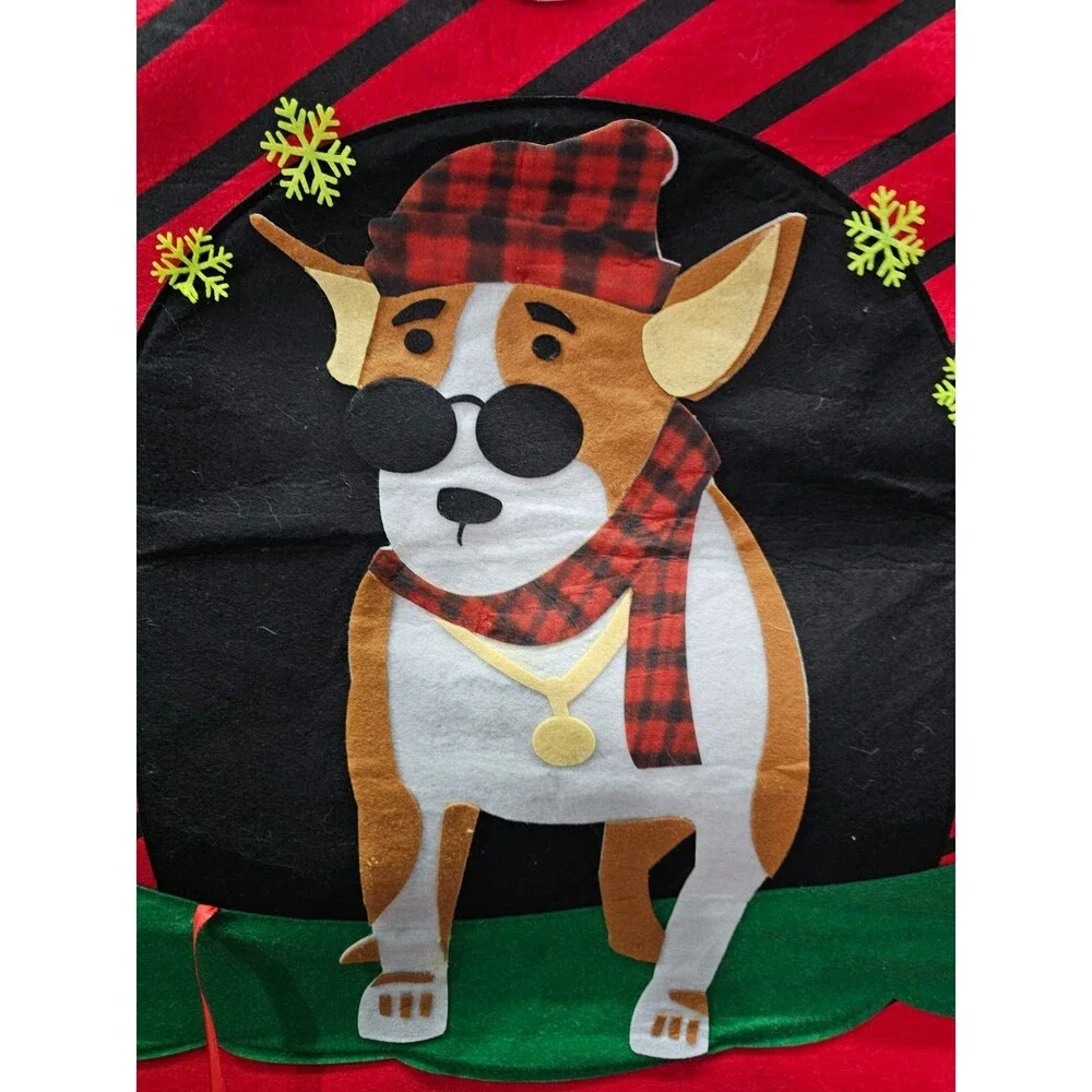 Corgi Christmas Advent Calendar Felt 24 Pocket Dog Countdown Wall Hanging